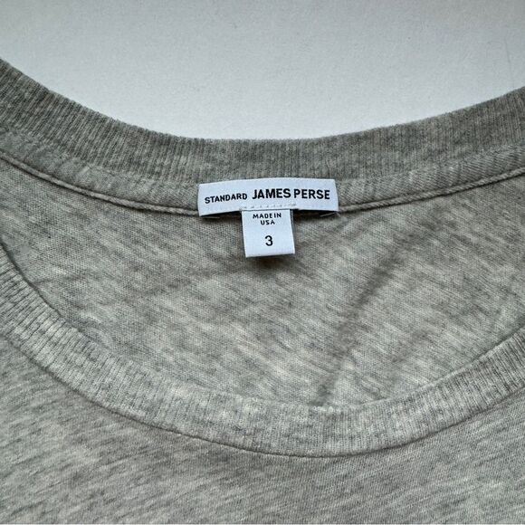 James Perse Grey Cropped Boxy Short Sleeve T-Shirt Size Large 3 NWOT - Picture 4 of 8